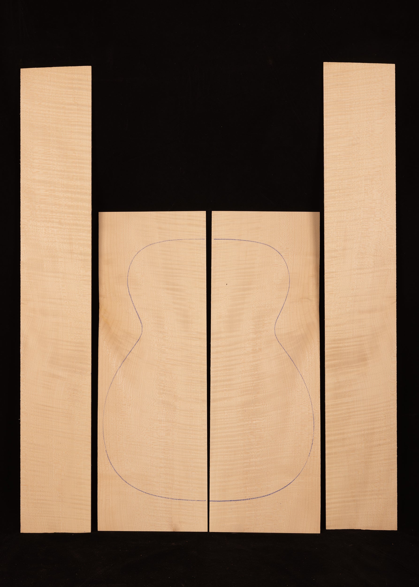 Flamed European Maple Acoustic Guitar Back and Sides Set 01