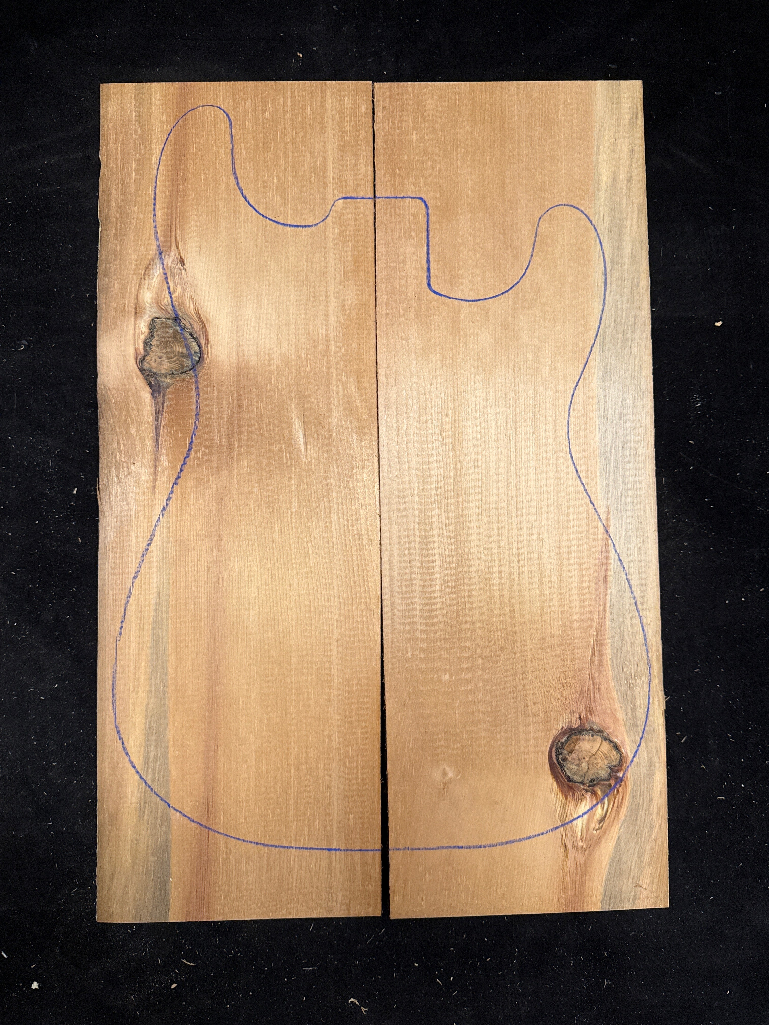 Reclaimed Pine 2-Piece Electric Guitar Body Blank 04