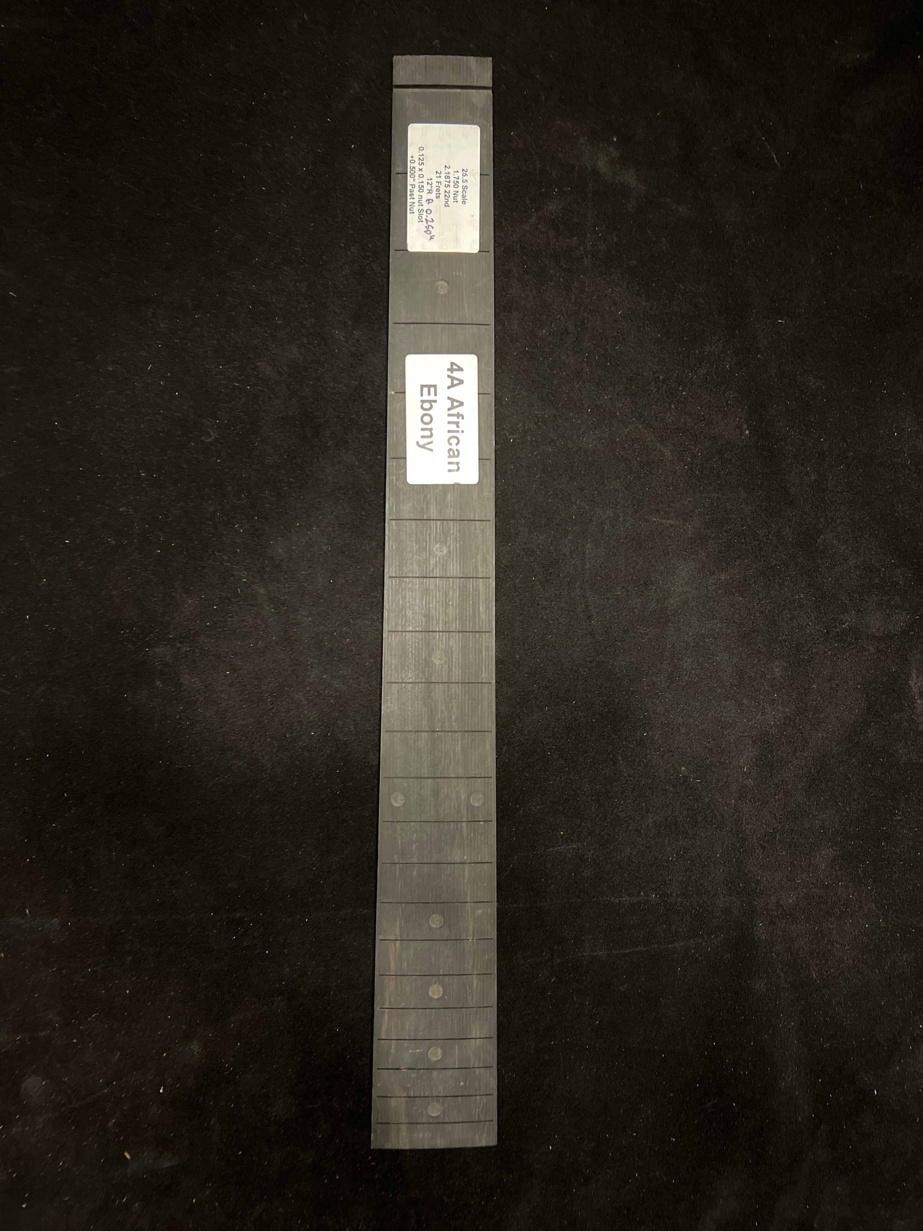African Ebony 21-Fret Slotted Fingerboard 25.5" Scale 12" Radius 02