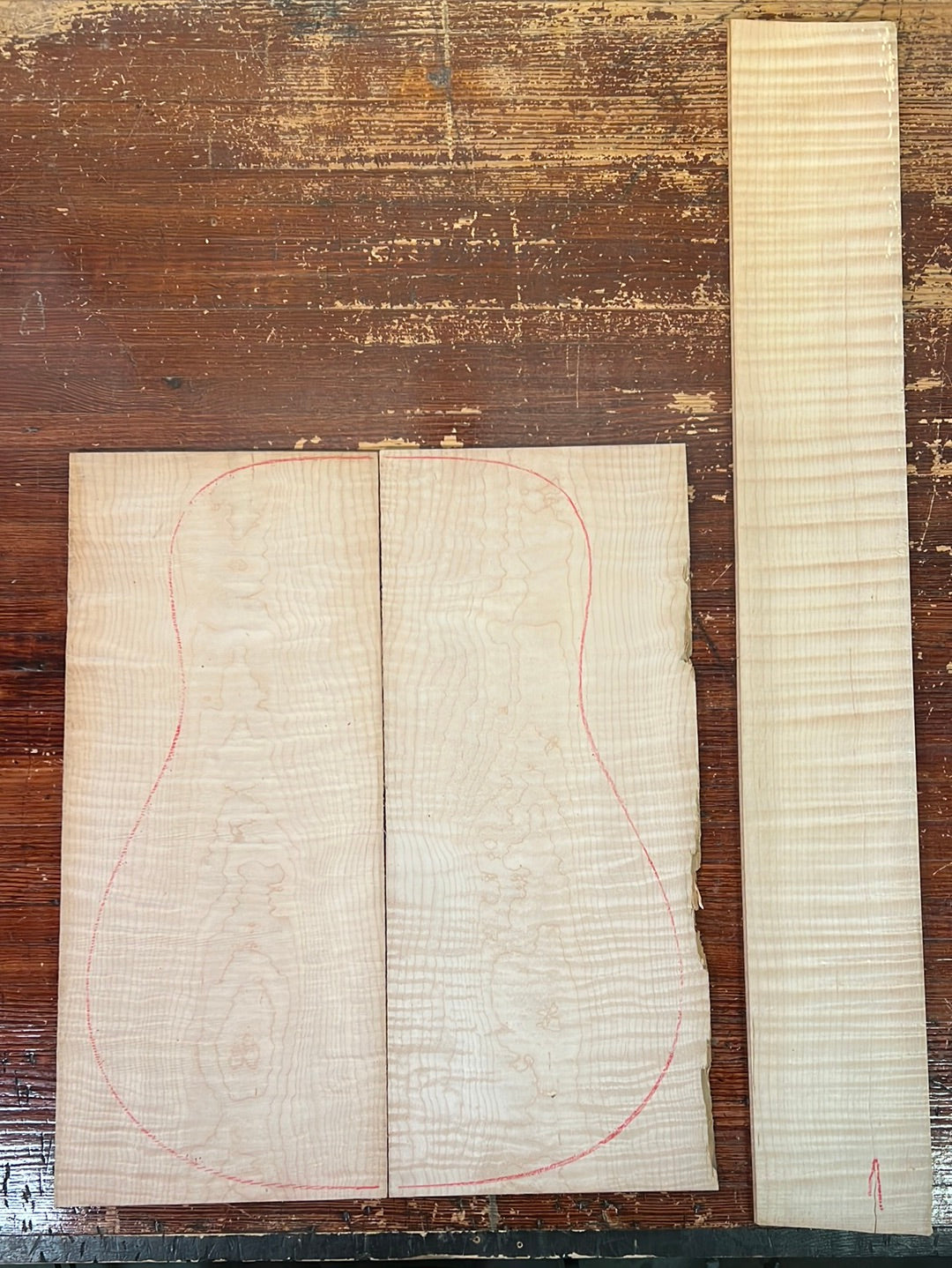 Flamed Eastern Maple Acoustic Guitar Back and Sides Set 12