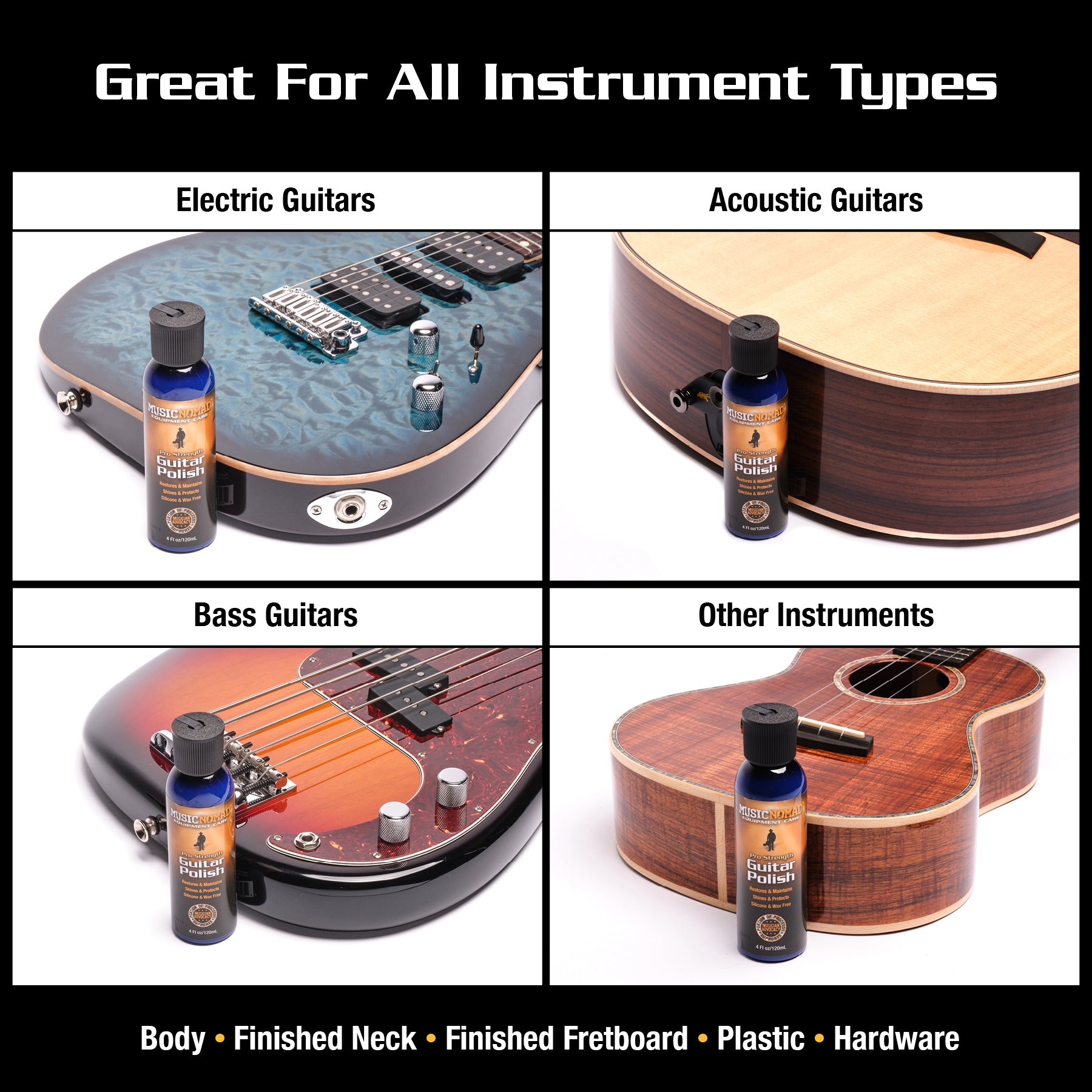 MusicNomad Premium Pro-Strength Guitar Polish, 4 oz
