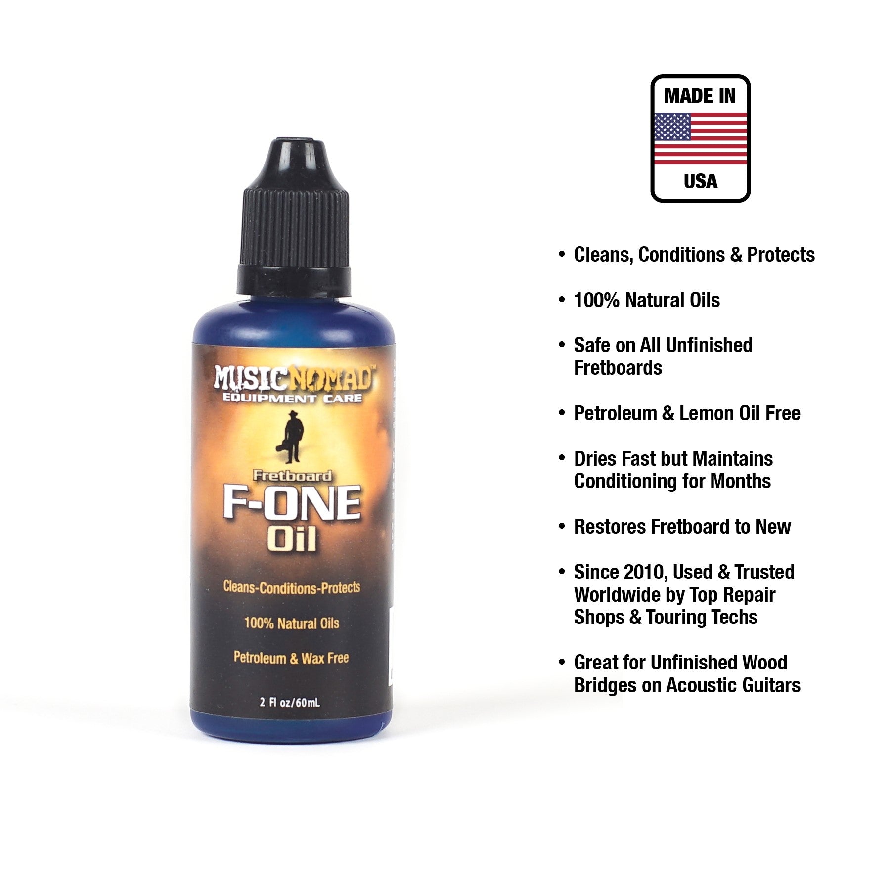 MusicNomad F-ONE Fretboard Oil Cleaner & Conditioner 2 oz