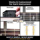 MusicNomad Precision 6 pc. Guitar Setup Gauge Tool Set - Plus 24 pg. Instructional Booklet and Storage Case