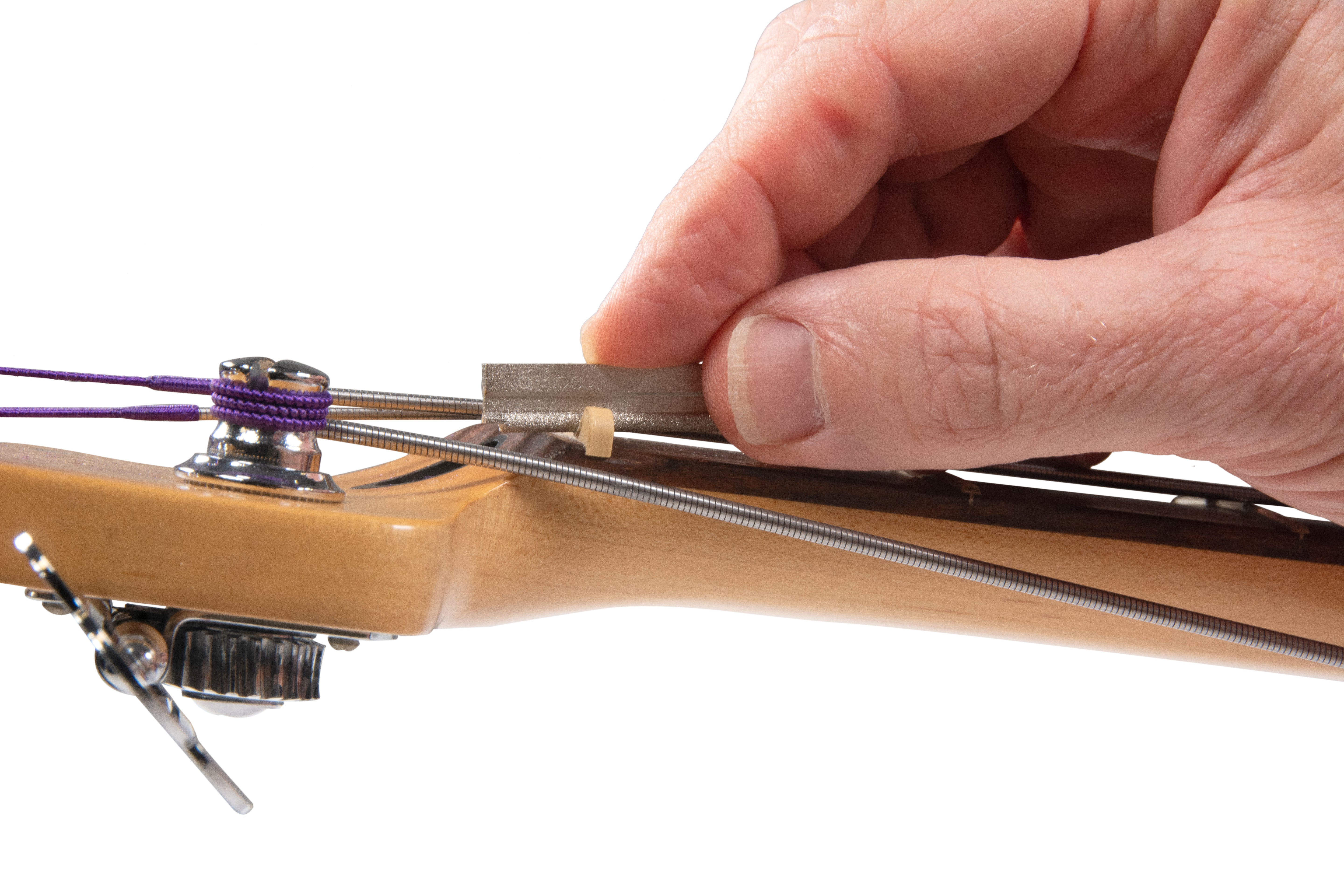 MusicNomad 5 pc. Diamond Coated Bass Nut Slotting File Set, with Storage Case