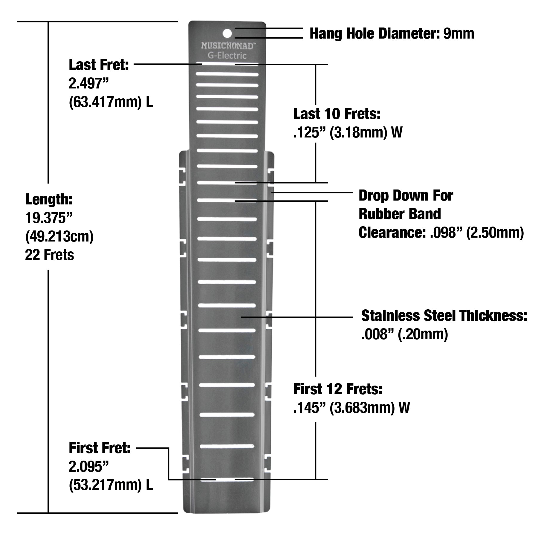 MusicNomad Fret Shield™ - Total Fretboard Protector Guard Tool for Fret Polishing on Gibson Electric Guitars