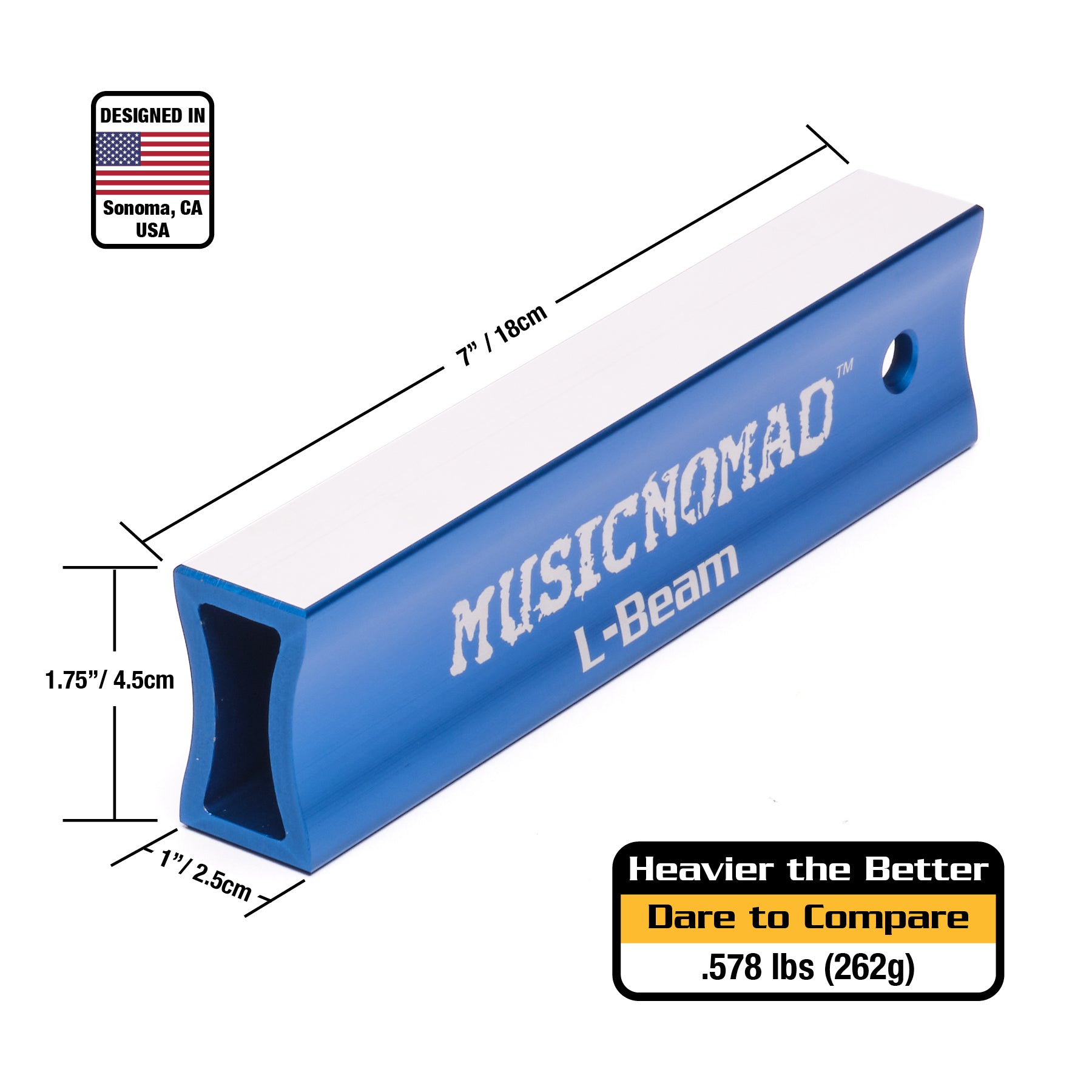 MusicNomad Fret Leveler - Leveling (L-Beam) 7" (18cm) for Guitar, Ukulele, Mandolin