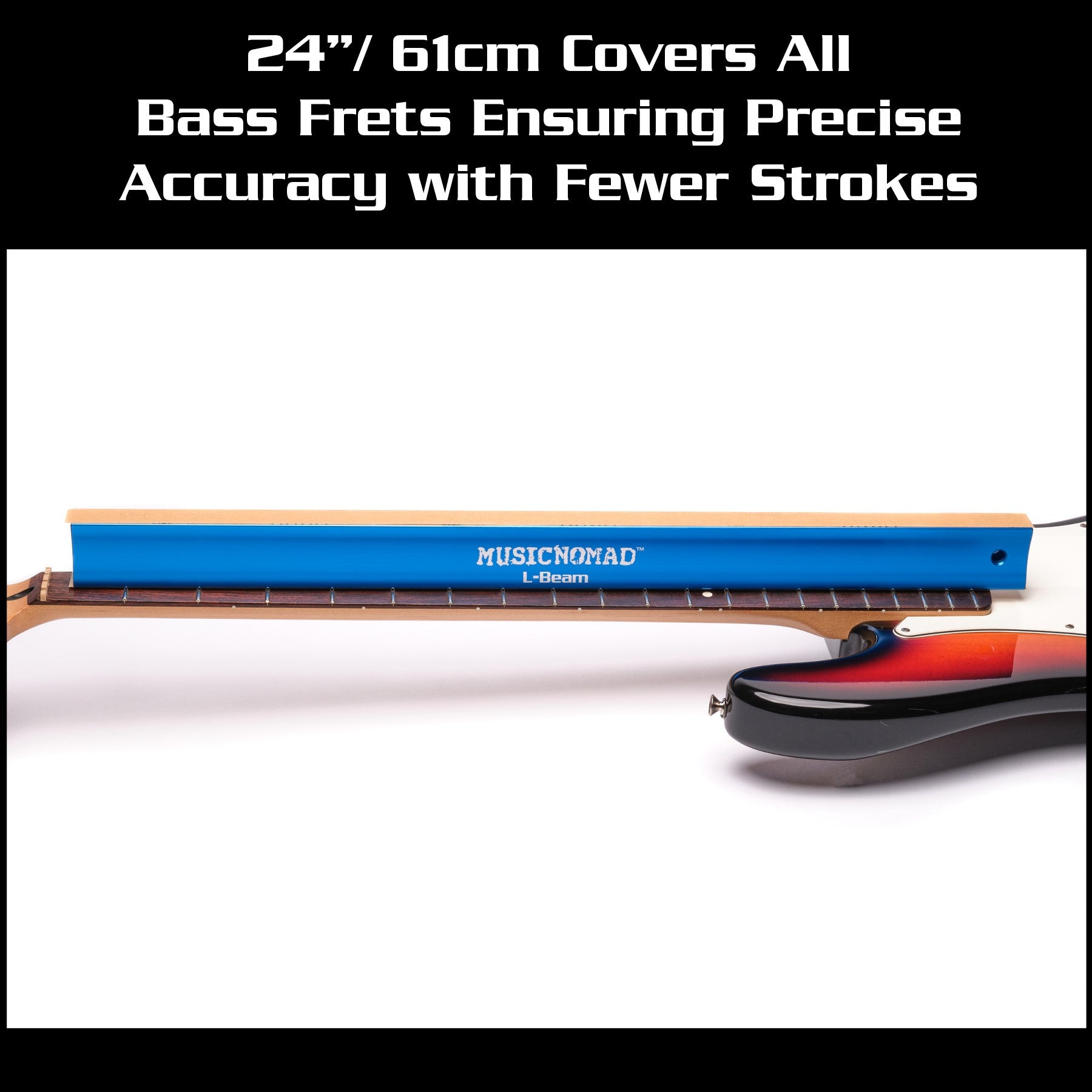 MusicNomad Fret Leveler - Leveling (L-Beam) 24" (61cm) for Bass Guitar