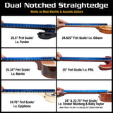 MusicNomad Tri-Beam 3 'n 1 Dual Notched Straightedge & Precision Straightedge for Acoustic and Electric Guitars including Fender, Gibson, PRS