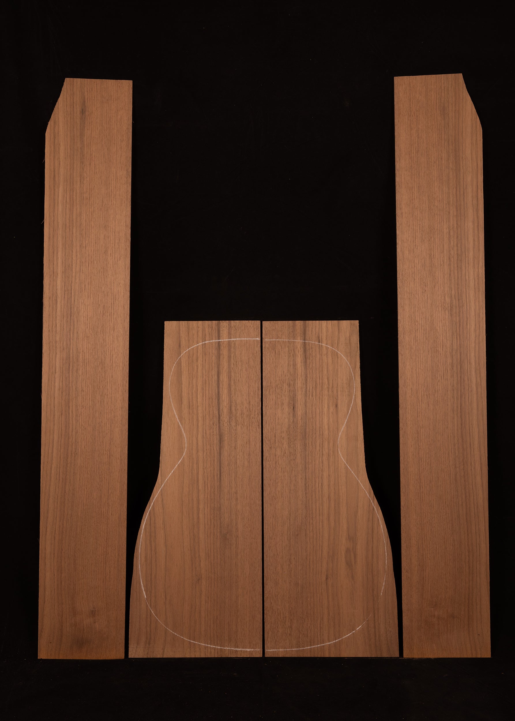 Salvaged Walnut Acoustic Guitar Back and Sides Set 33