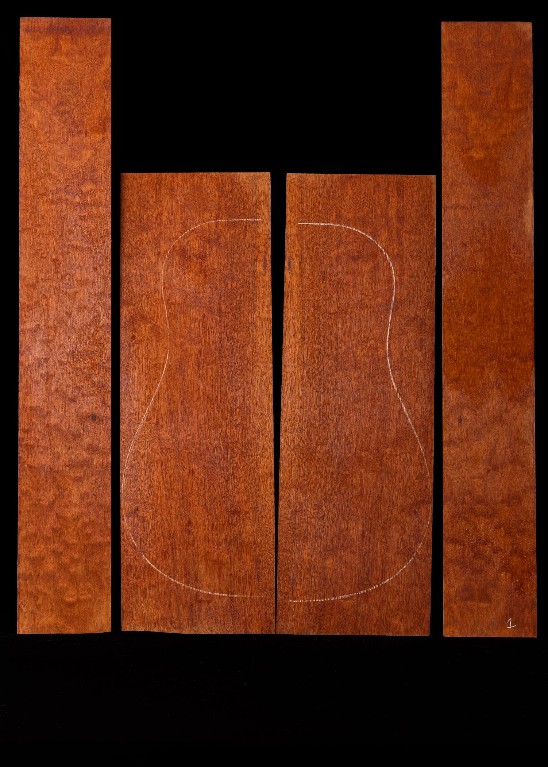 "The Tree" Quilted Mahogany Acoustic Guitar Back and Sides Set 02