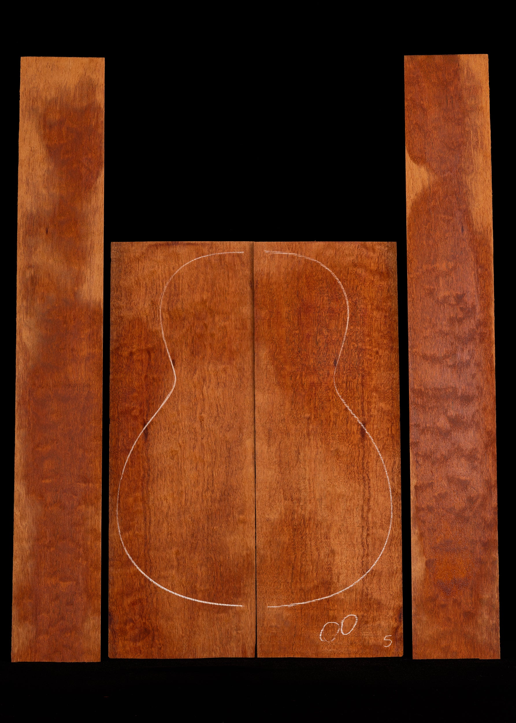 "The Tree" Quilted Mahogany Acoustic Guitar Back and Sides Set 06