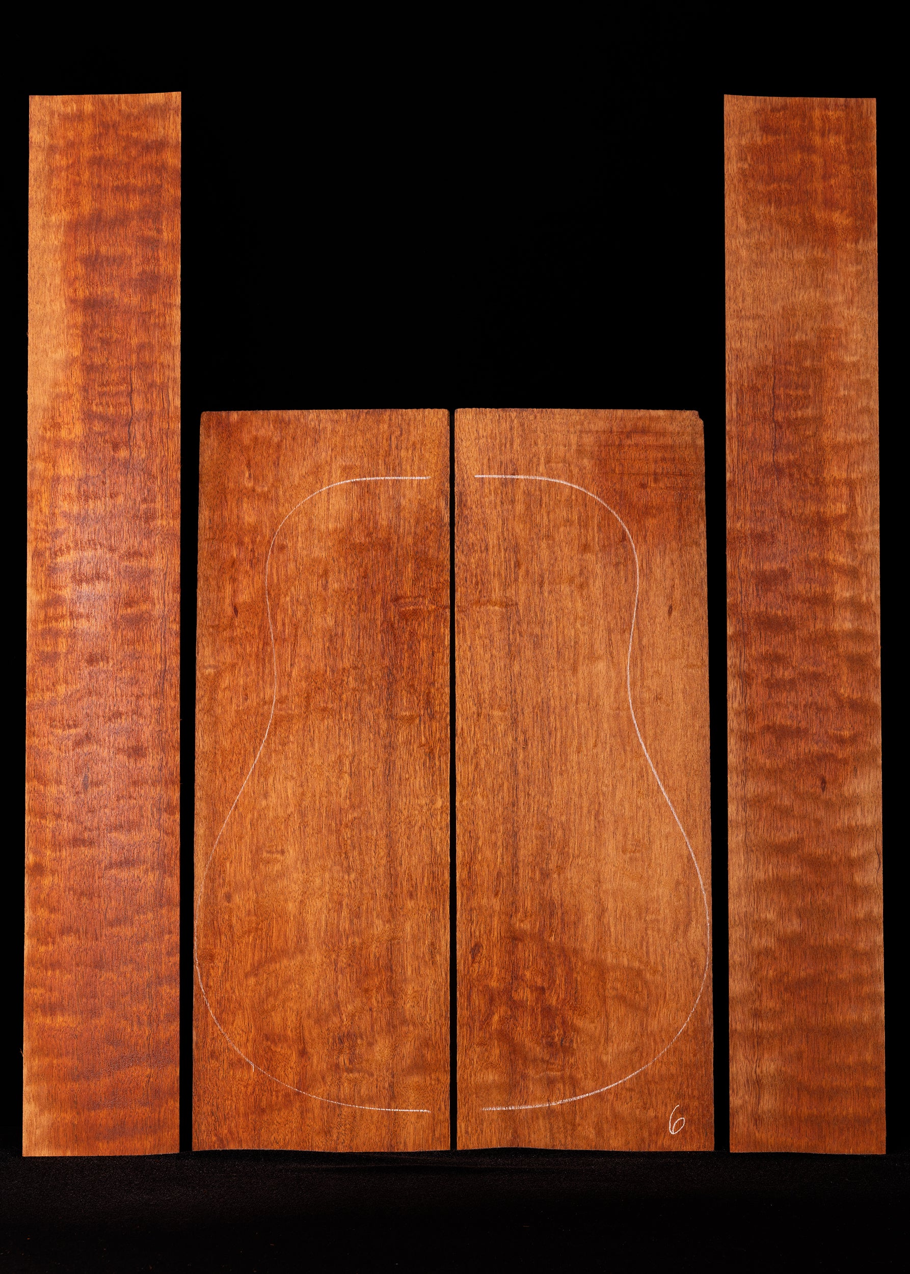 "The Tree" Quilted Mahogany Acoustic Guitar Back and Sides Set 07