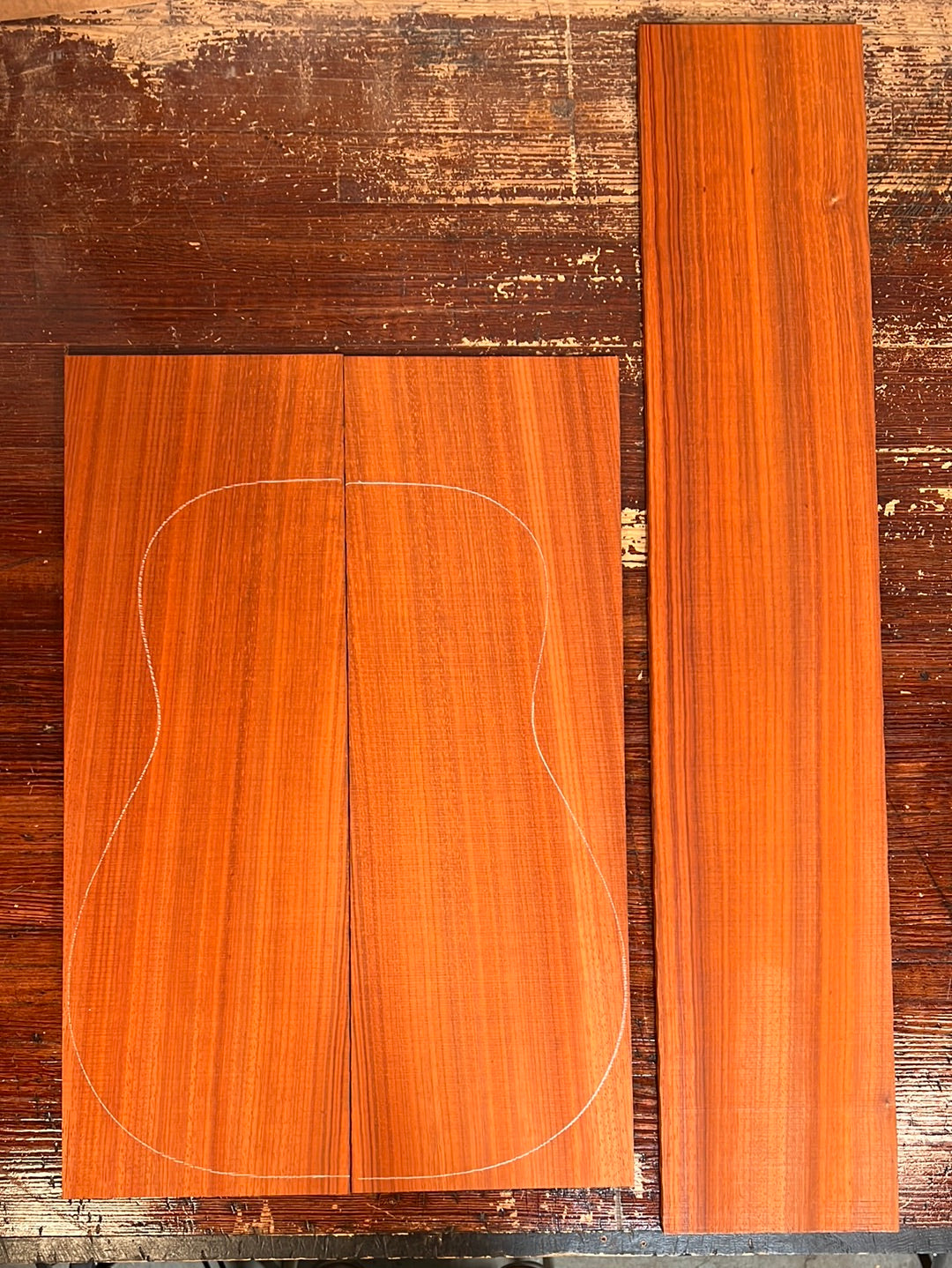 Padauk Acoustic Guitar Back and Sides Set 4 - Euphonon Collection