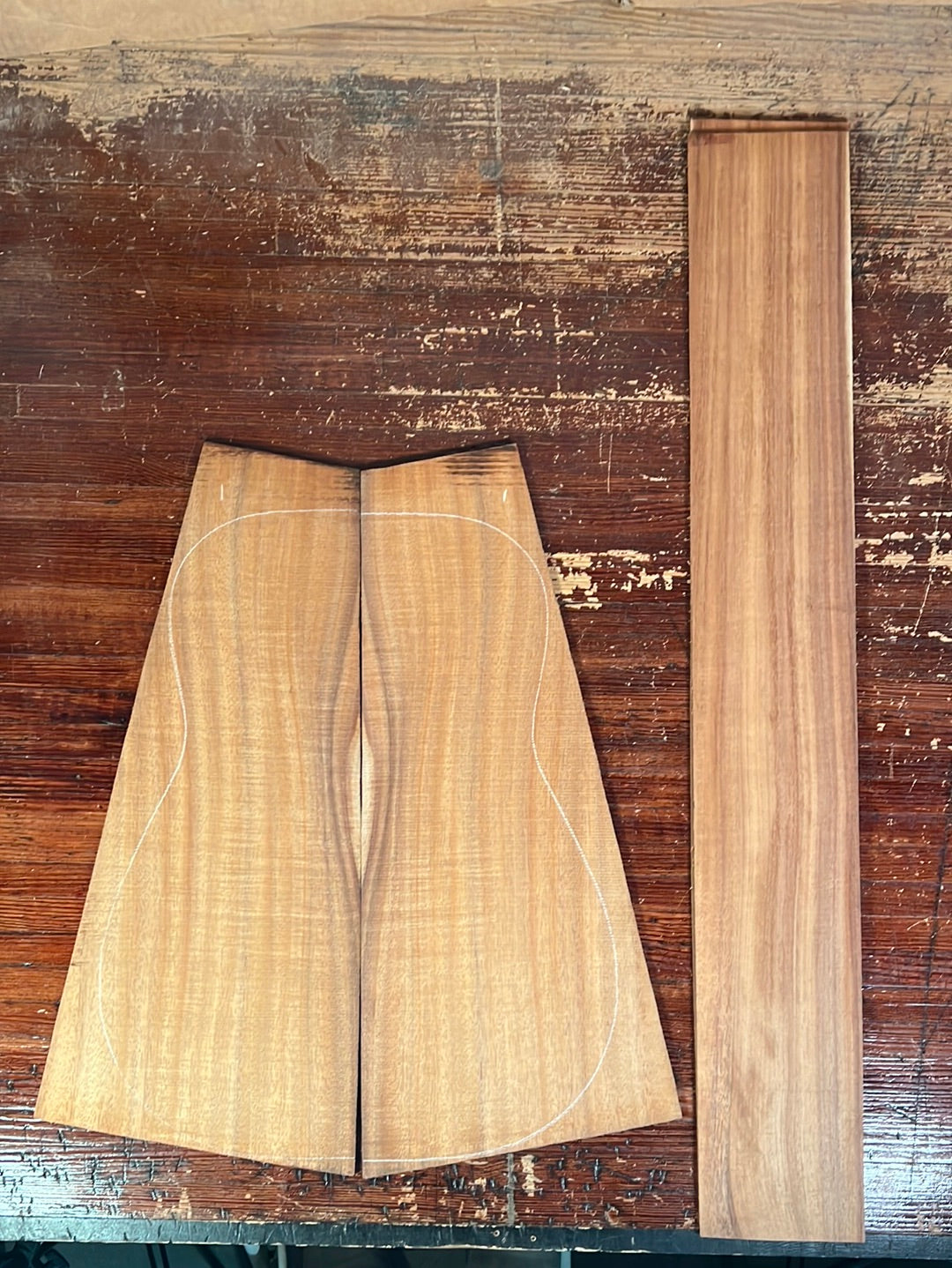 Curly Koa Acoustic Guitar Top, Back and Sides Set 9