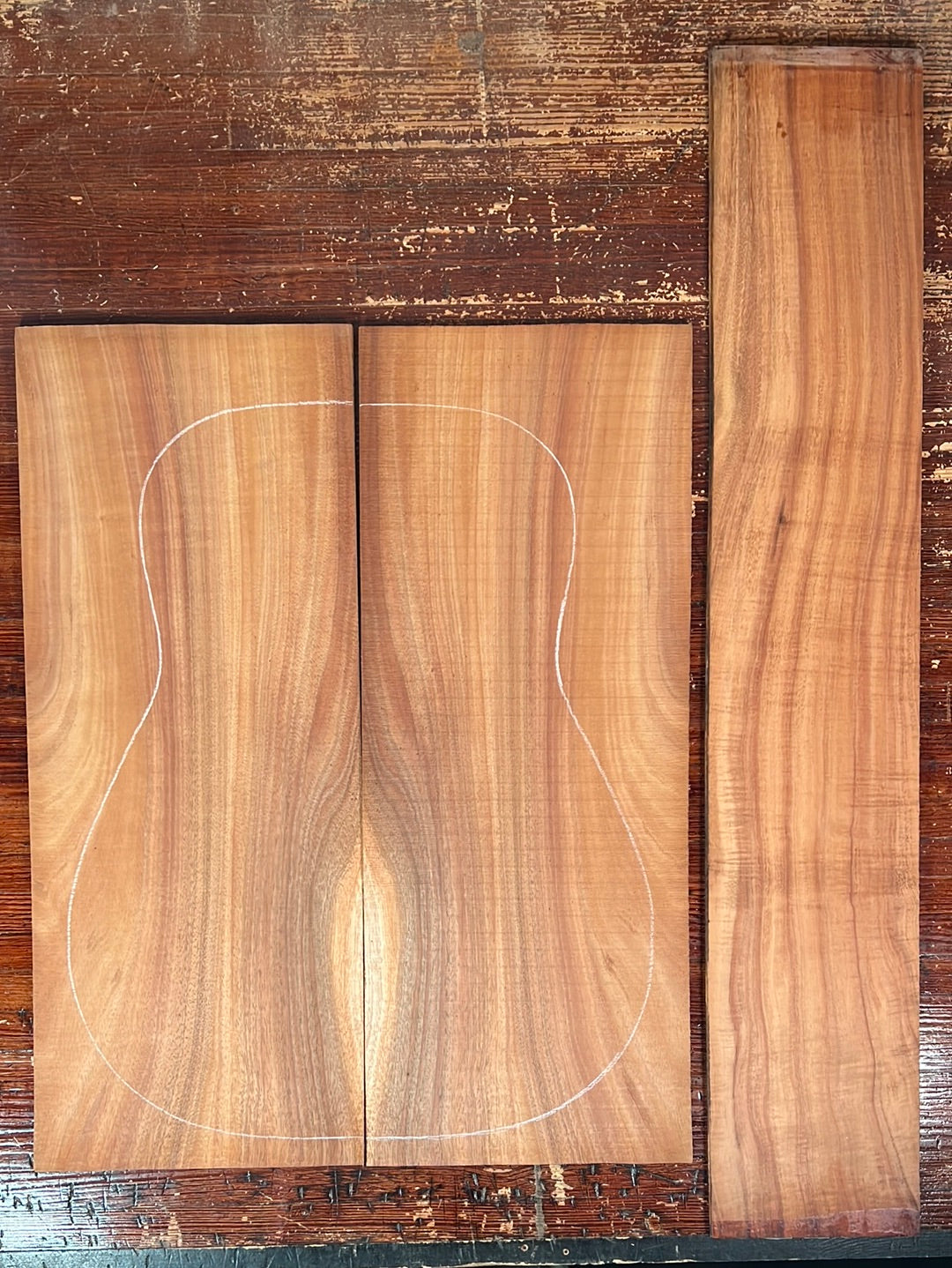 Curly Koa Acoustic Guitar Back and Sides Set 4