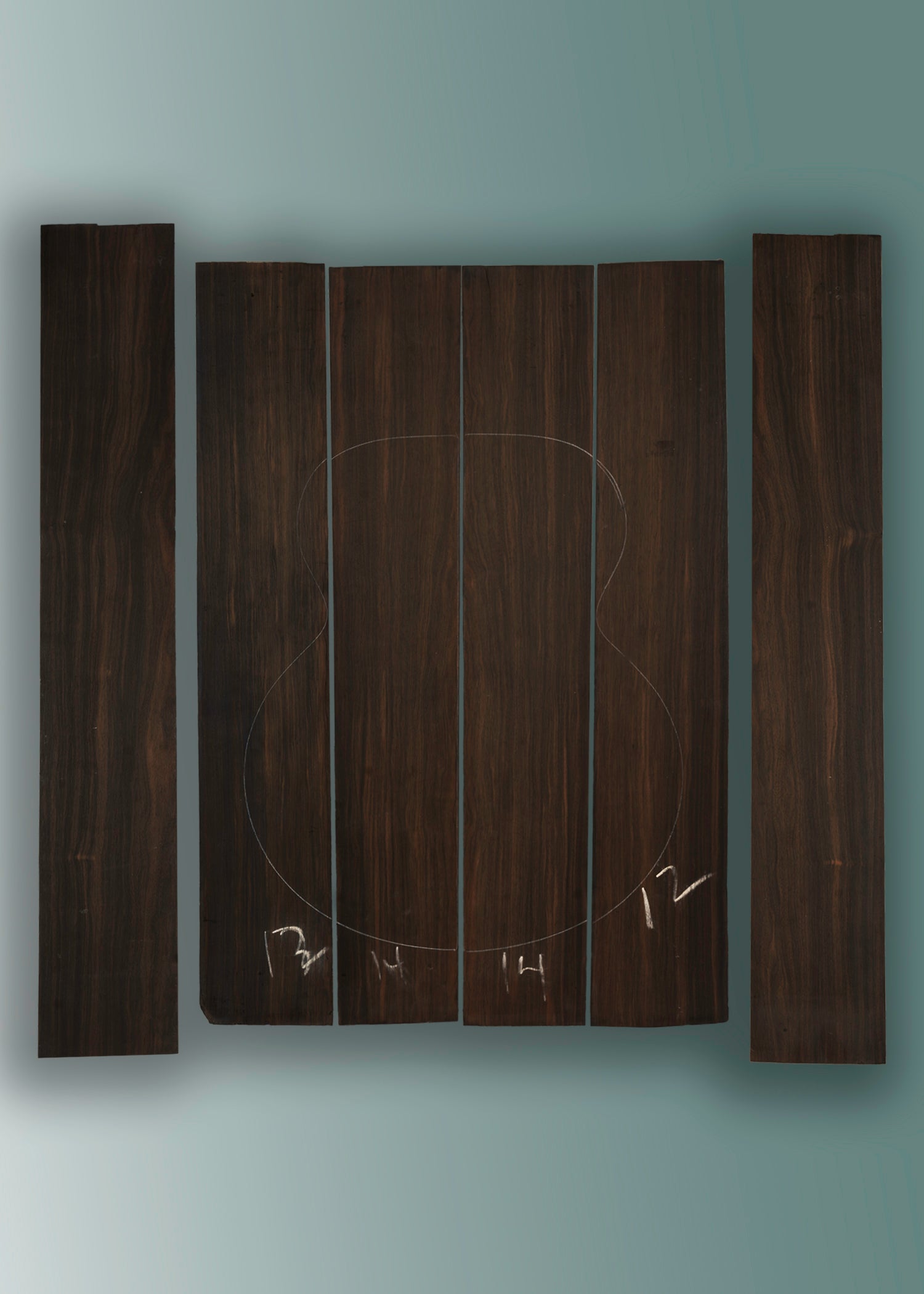 Macassar Ebony 4-Piece Acoustic Guitar Back and Sides Set 02