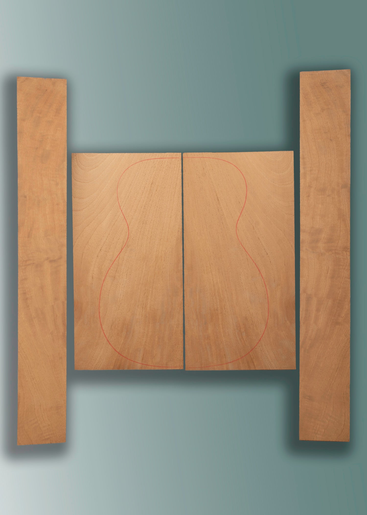 Figured Spanish Cedar Acoustic Guitar Back and Sides Set 01 - EUPHONON