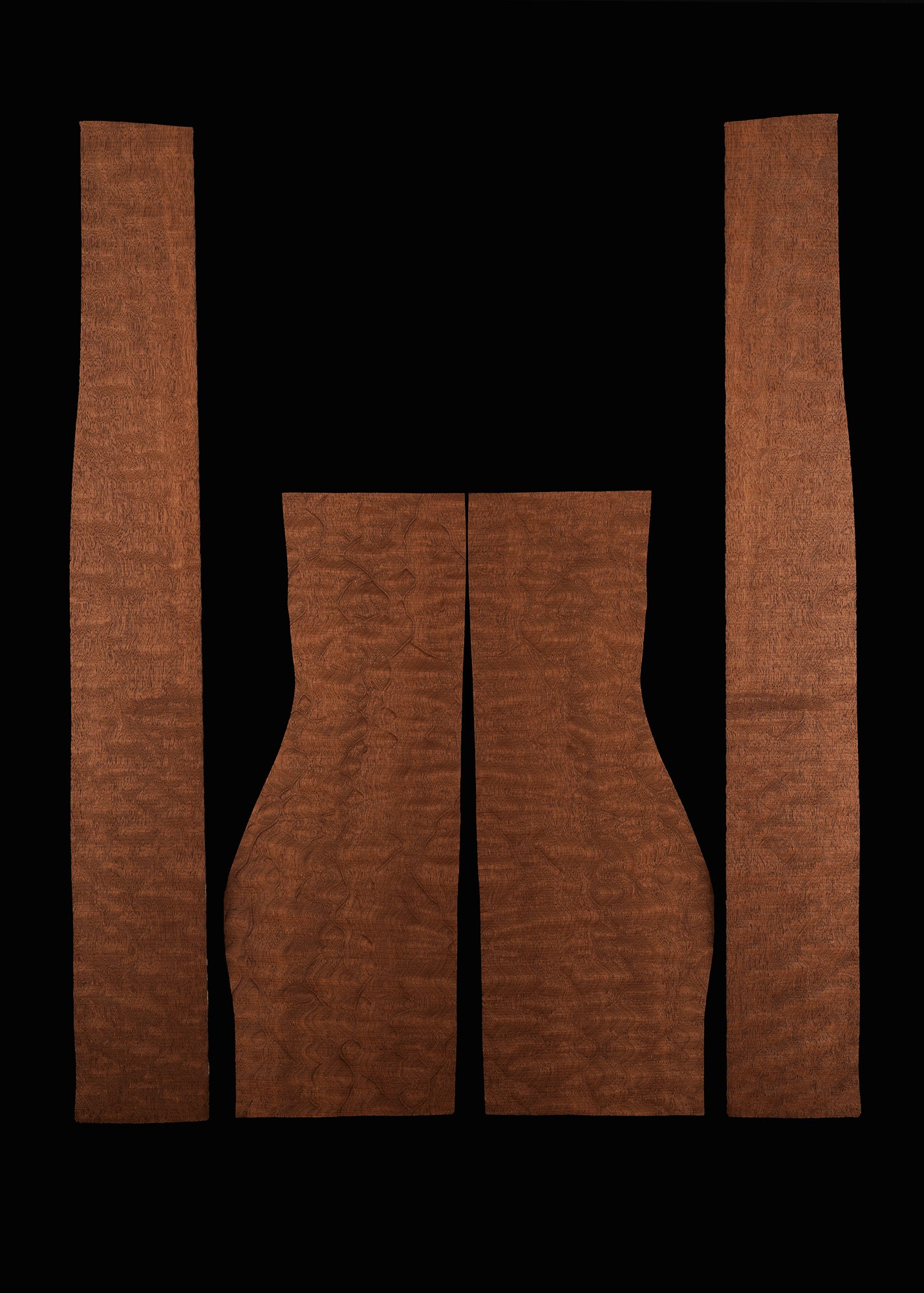 "The Tree" Quilted Mahogany Acoustic Guitar Back and Sides Set 01