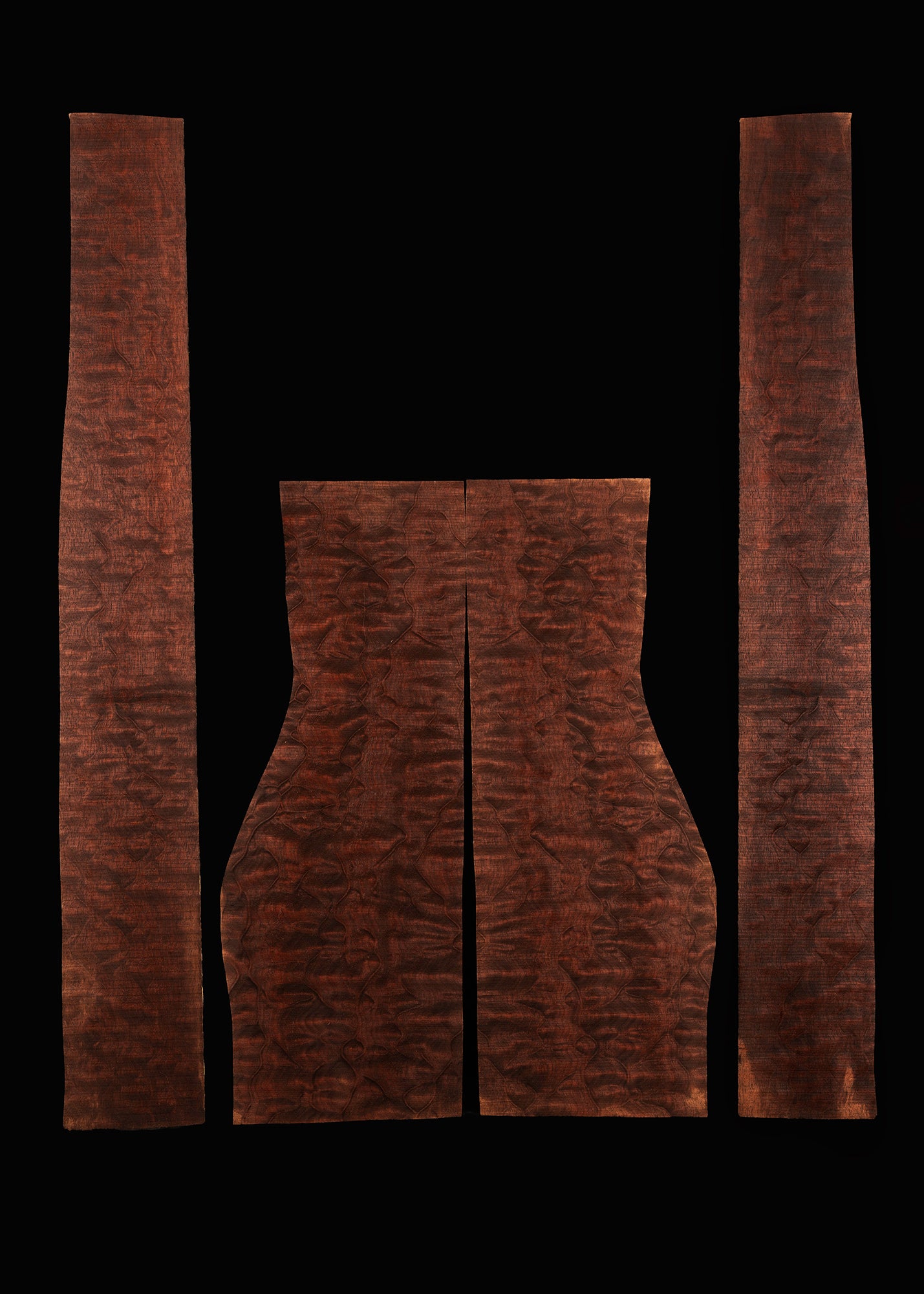 "The Tree" Quilted Mahogany Acoustic Guitar Back and Sides Set 01