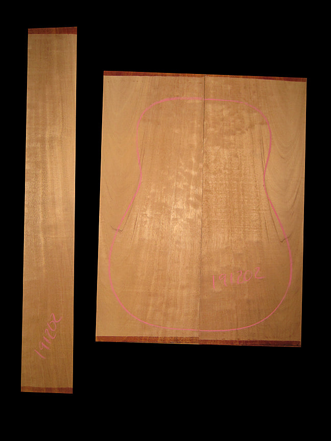 Quilted Mahogany Acoustic Guitar Back and Sides Set