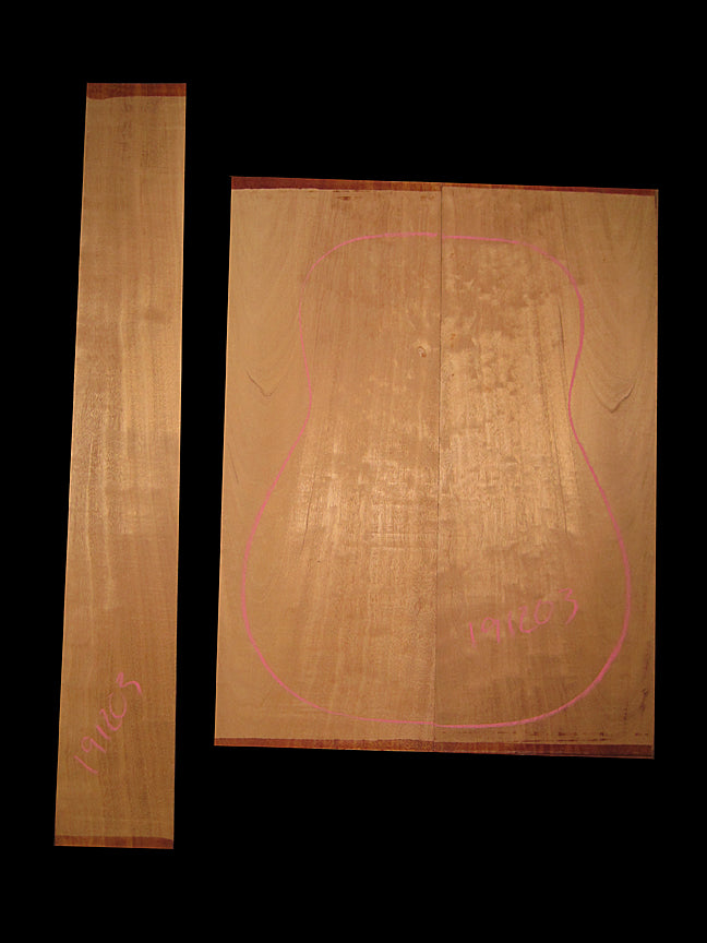 Quilted Mahogany Acoustic Guitar Back and Sides Set