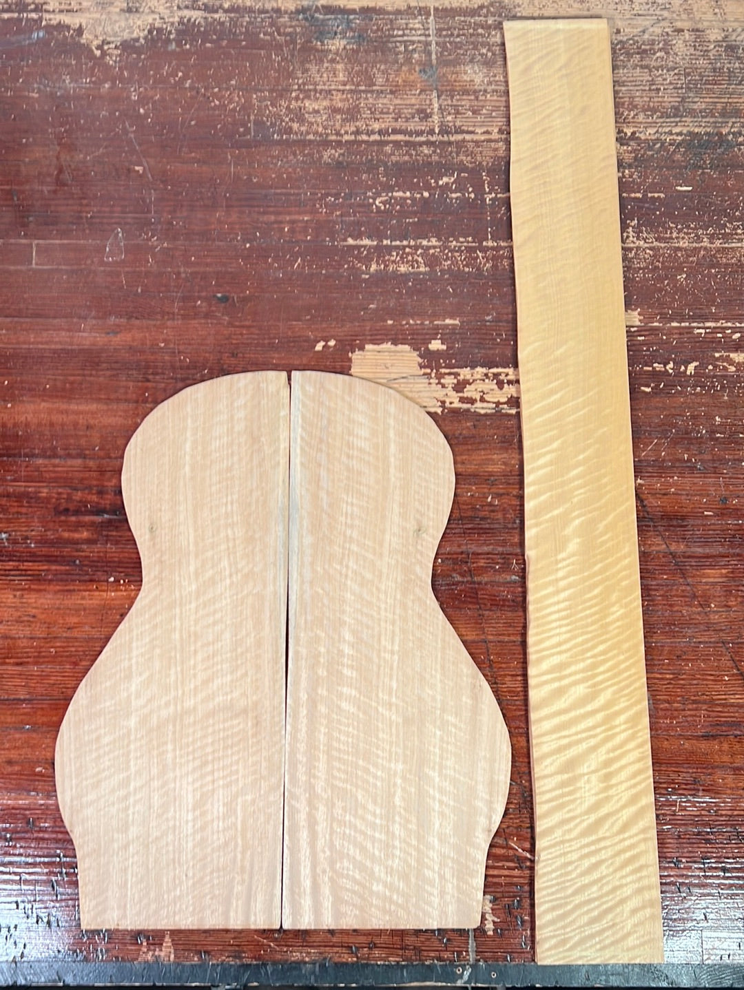 Figured Satinwood Acoustic Guitar Back and Sides Set 0