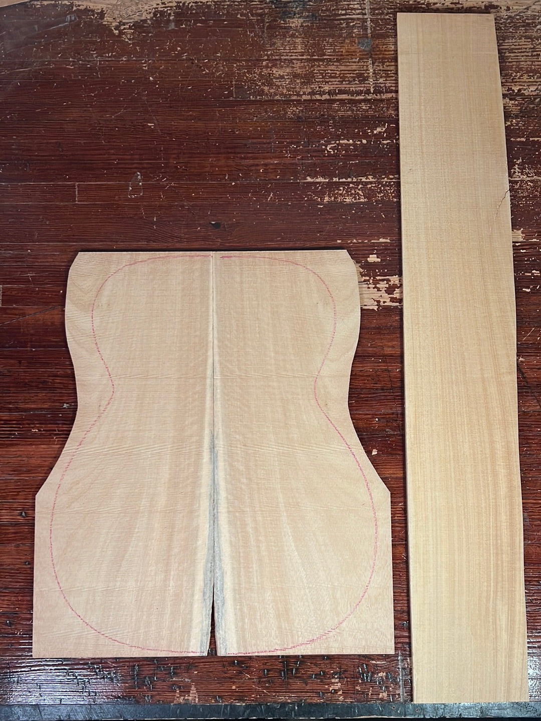 Figured Satinwood Acoustic Guitar Back and Sides Set 3