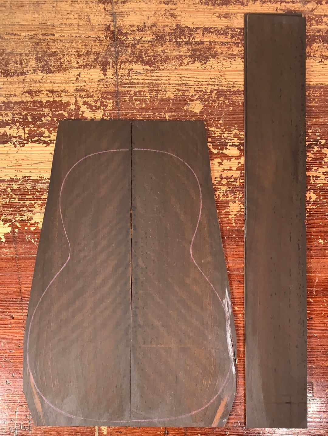 Gaboon Ebony Acoustic Guitar Back and Sides Set 3