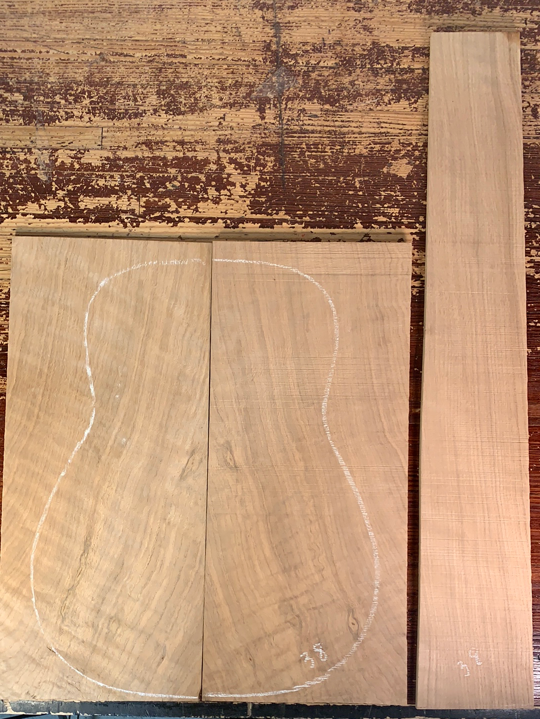 Curly White Oak Acoustic Guitar Back and Sides Set