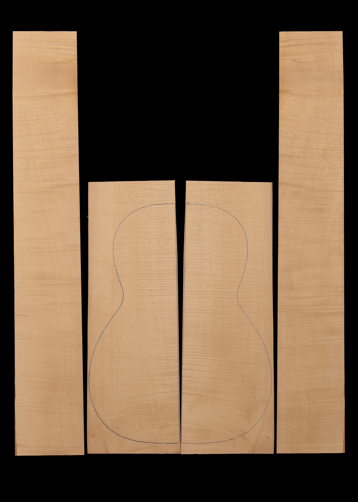 Flamed Croatian Sycamore Acoustic Guitar Back and Sides Set 05