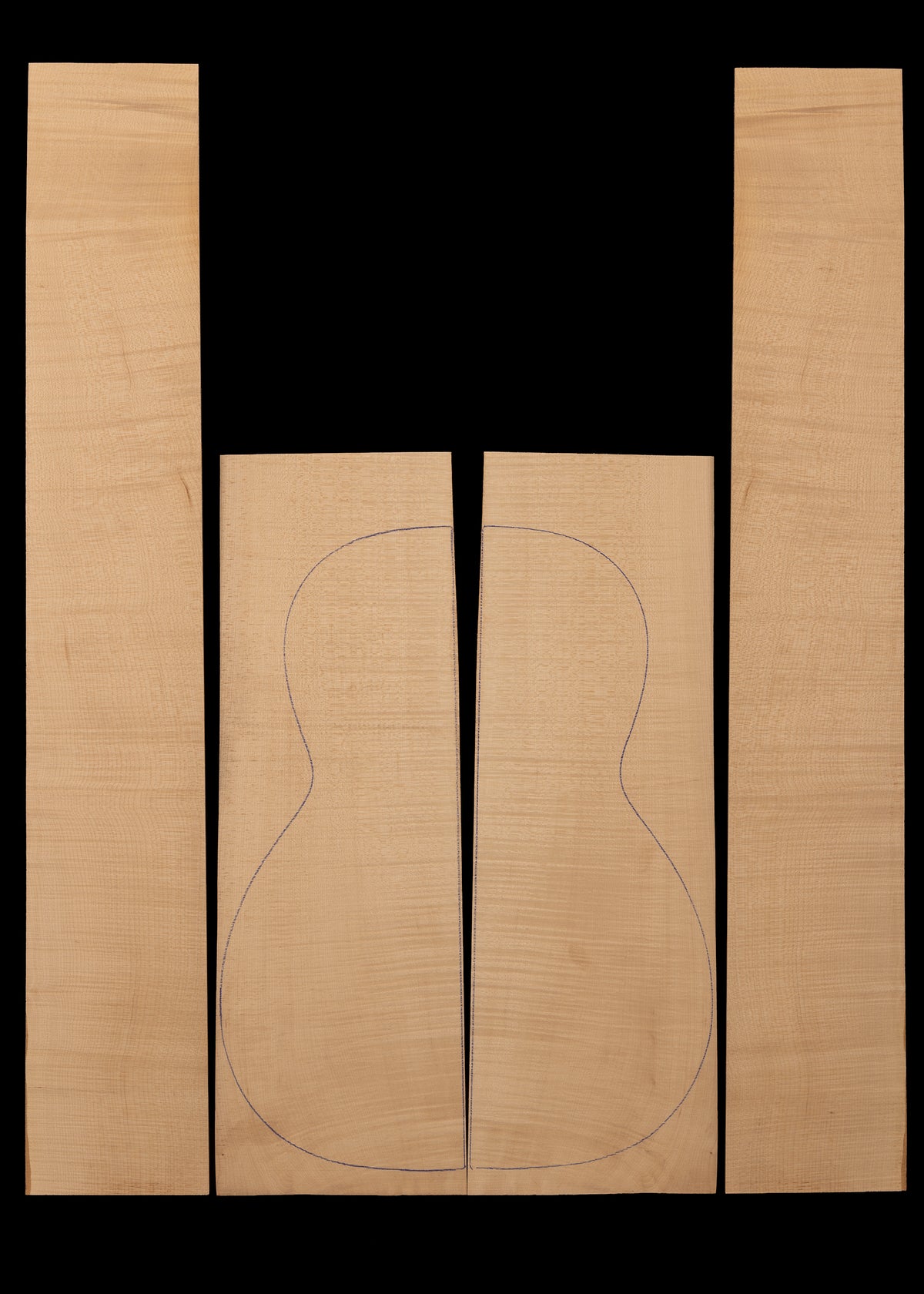 Flamed Croatian Sycamore Acoustic Guitar Back and Sides Set 06
