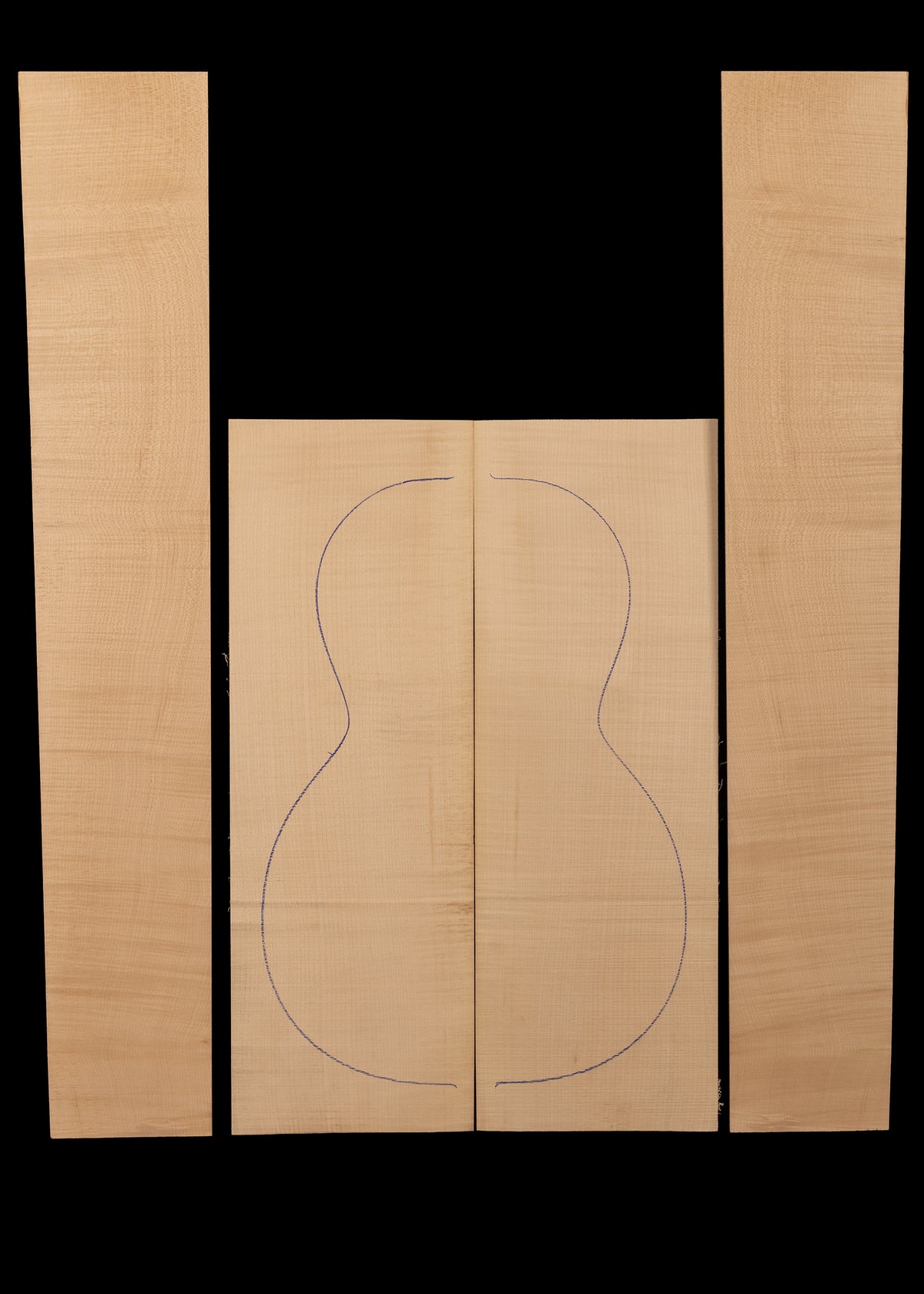 Flamed Croatian Sycamore Acoustic Guitar Back and Sides Set 07