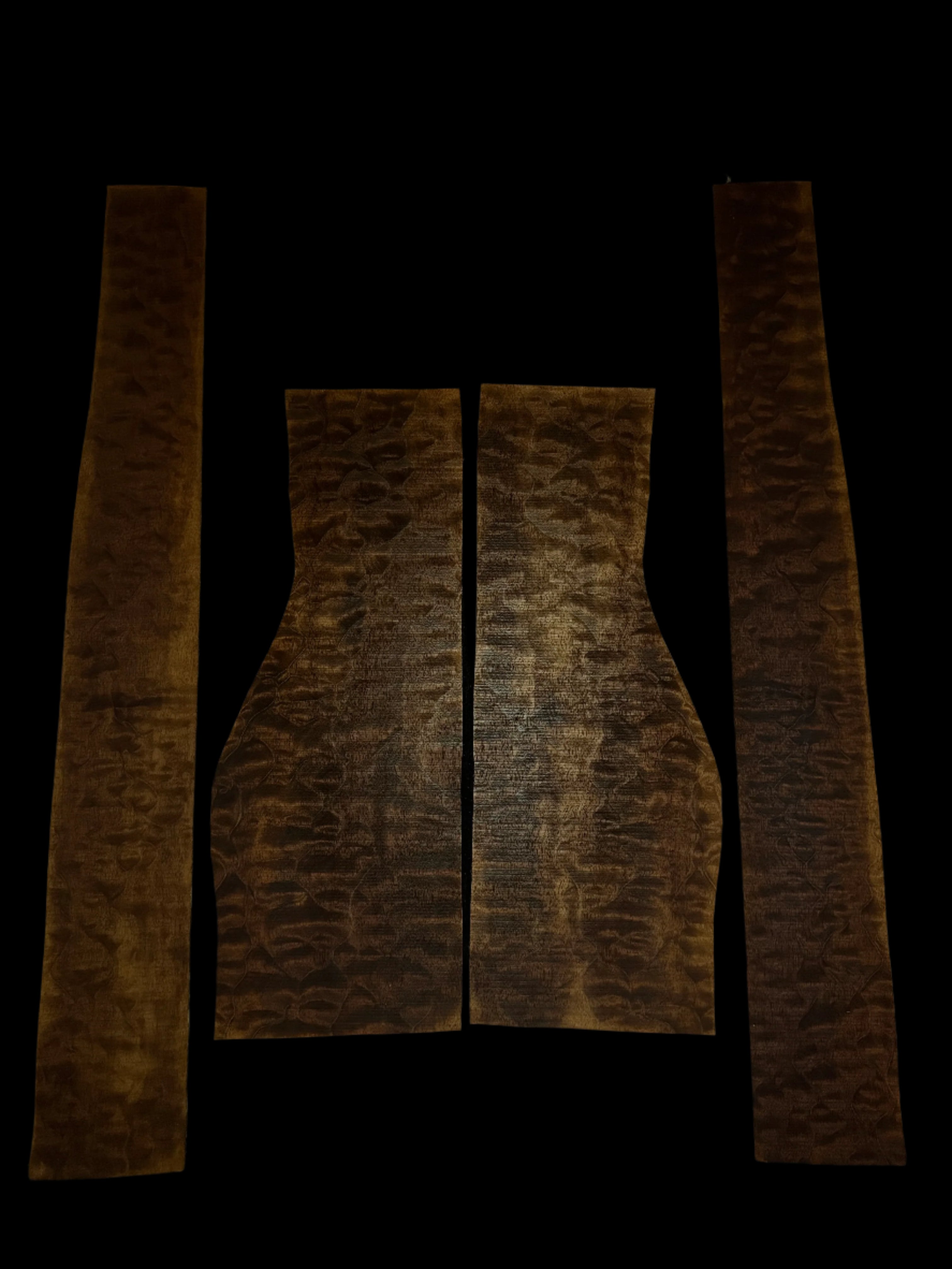 "The Tree" Quilted Mahogany Acoustic Guitar Back and Sides Set 01