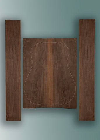 Black Walnut Acoustic Guitar Back and Sides Set 30