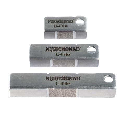 Fret Leveler - Diamond U-File for Leveling Single Guitar Frets - 3 Pack (1.25", 2", 3")