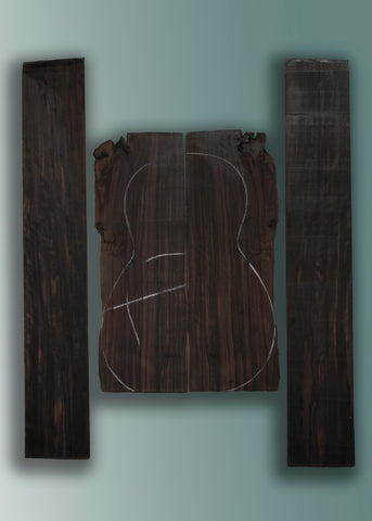 Ebony Acoustic Guitar Back and Sides Set 02