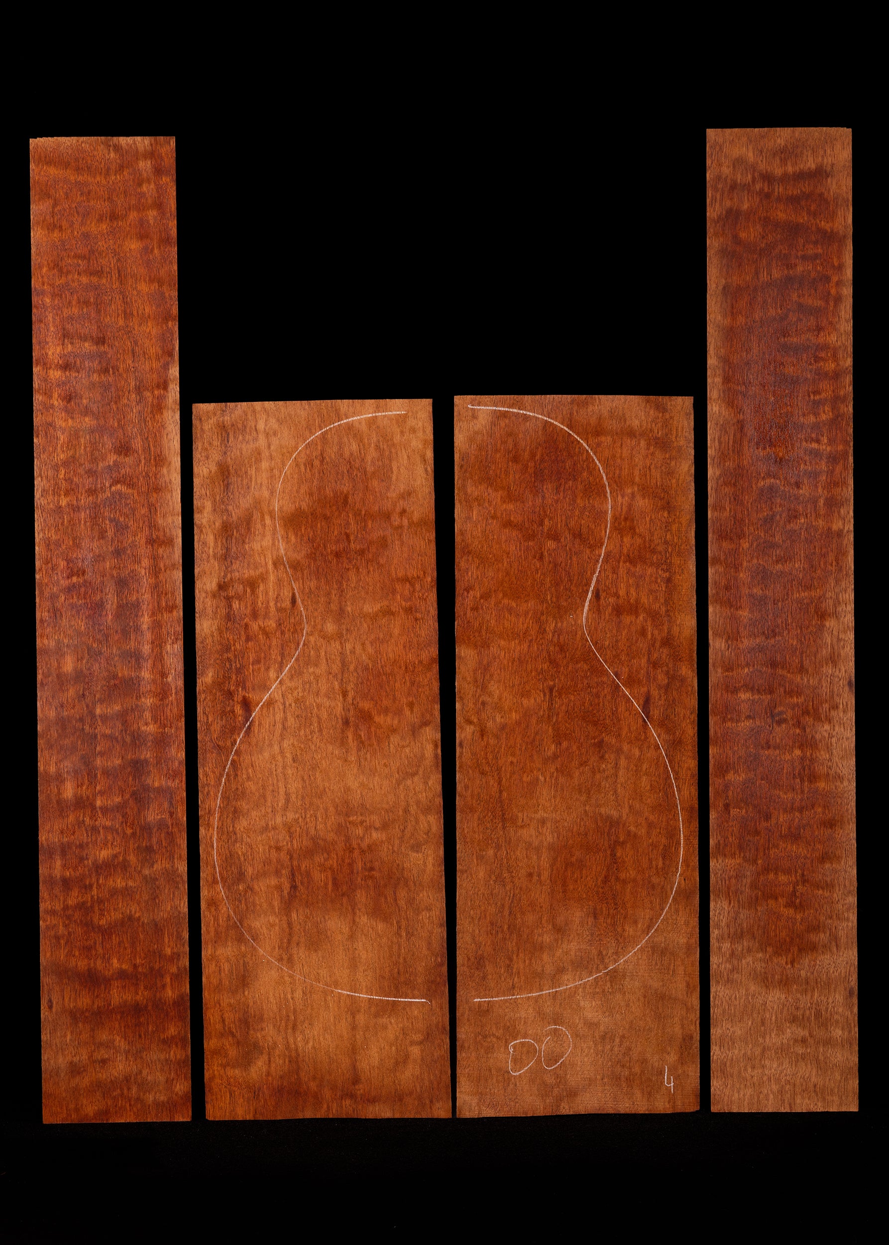 "The Tree" Quilted Mahogany Acoustic Guitar Back and Sides Set 05