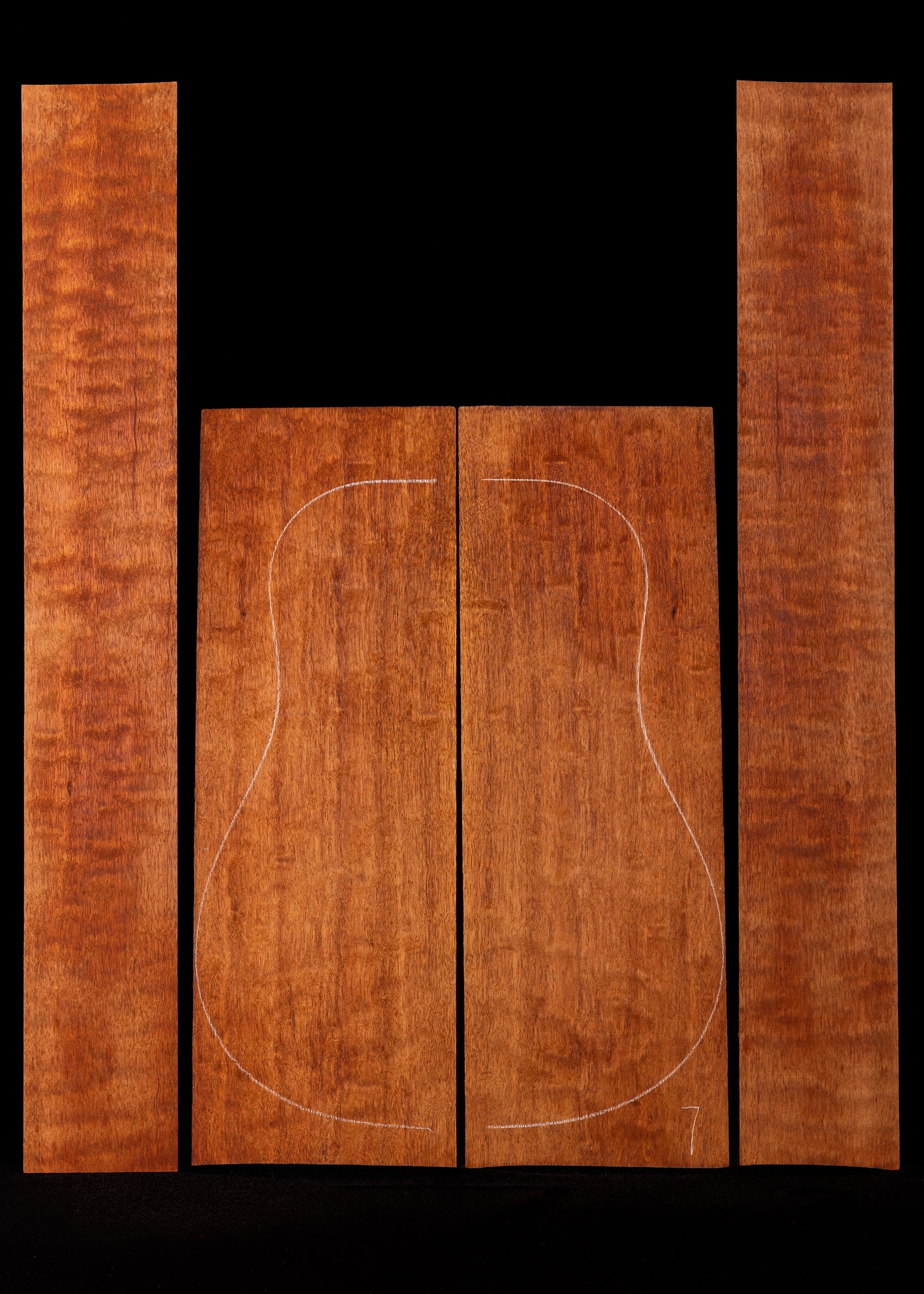 "The Tree" Quilted Mahogany Acoustic Guitar Back and Sides Set 08