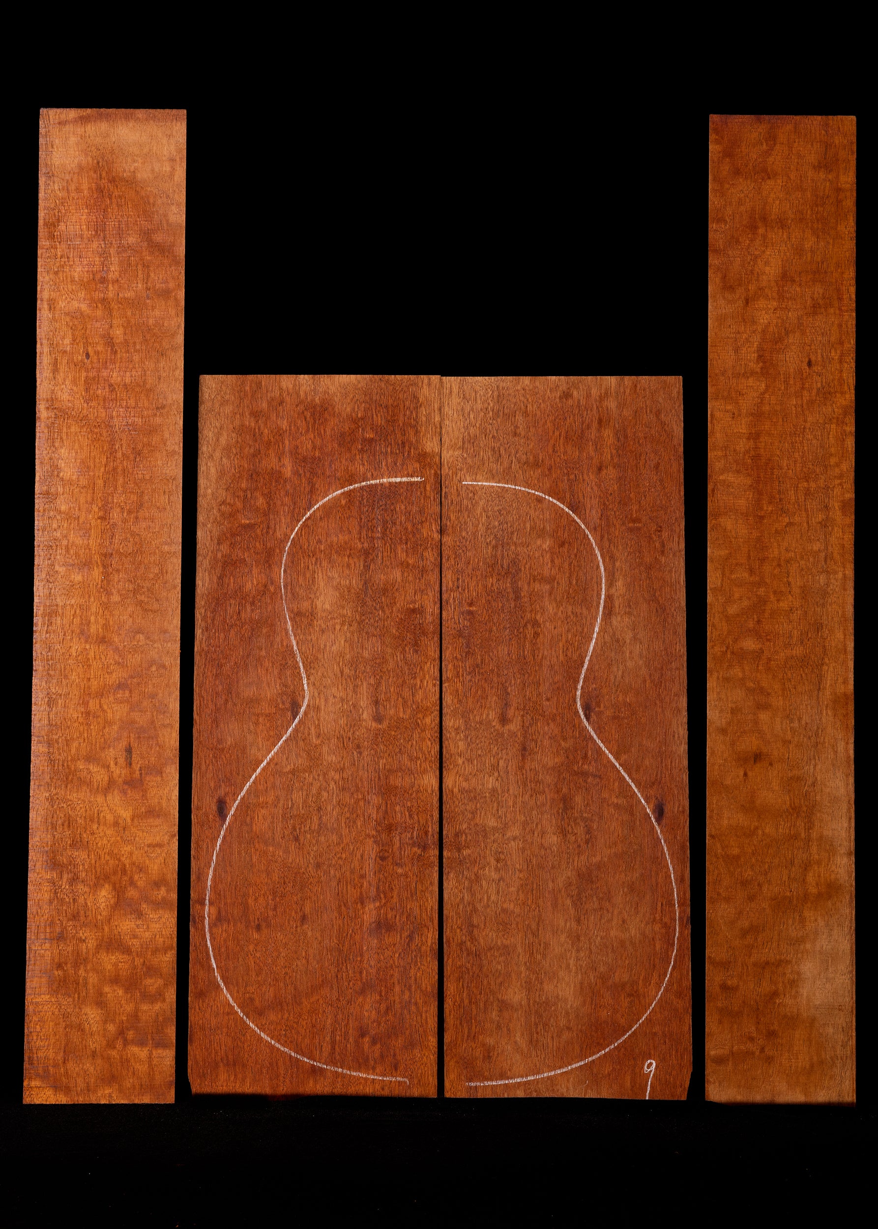 "The Tree" Quilted Mahogany Acoustic Guitar Back and Sides Set 10